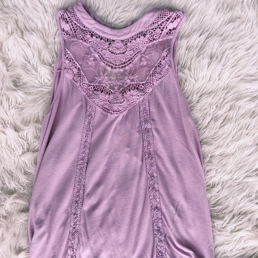 Purple lace tank top